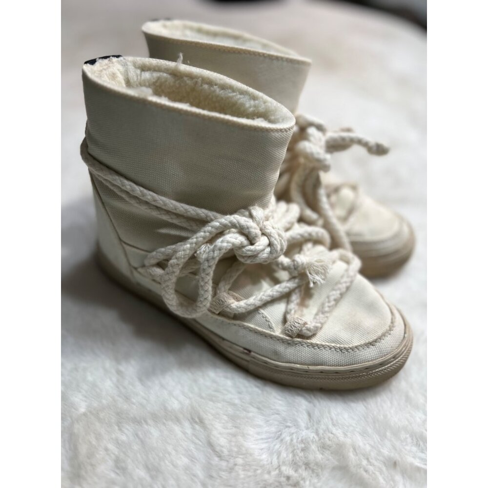 INUIKII classic white canvas bootie sneaker women size 5 or 35
